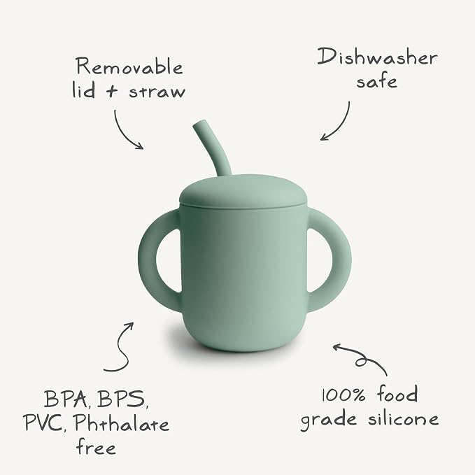 mushie 100% Silicone Training Cup & Straw - Image 4