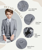 Visaccy Boys Suits Slim Fit Dress Clothes Ring Bearer Outfit - Image 2