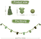 Sage Green Plaid Baby Clothes Decorations Pre-Strung Handmade Felt Baby Clothes - Image 2