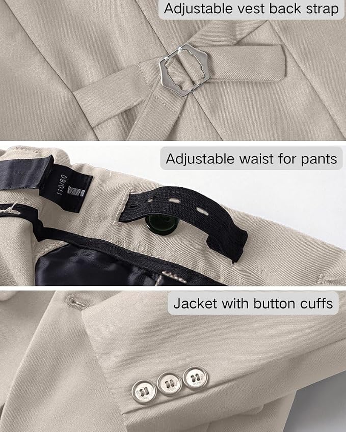 Boys' Formal Suit Set Adjustable Waist Suits - Image 3