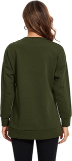 Smallshow Women's Nursing Tops Sweatshirt Long Sleeve Side Split Breastfeeding - Image 4