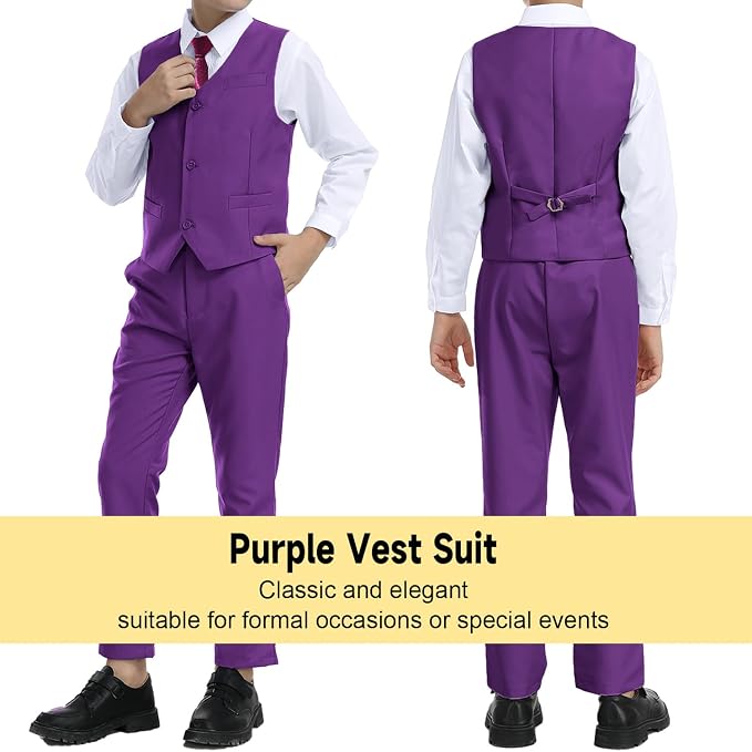 Boys’ Formal Suit 5 Piece Set, Toddler Tuxedos - Image 5