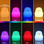 Tremdwoto Night Light for Kids, Penguin Silicone Nightlight Lamp, 7 Color - Image 2
