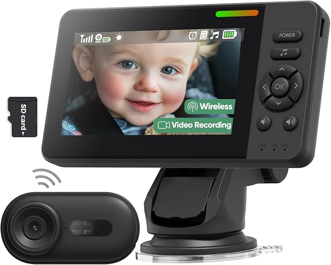 Wireless Baby Car Camera with 1080P Advanced Night Vision and 32H Battery by Unknown