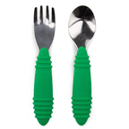 Bumkins Toddler Utensils, Kids Size Fork and Spoon Set, Silicone and by Bumkins