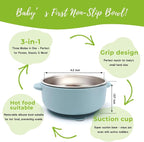 3 Pack Stainless Steel Toddler Suction Bowls - Image 3