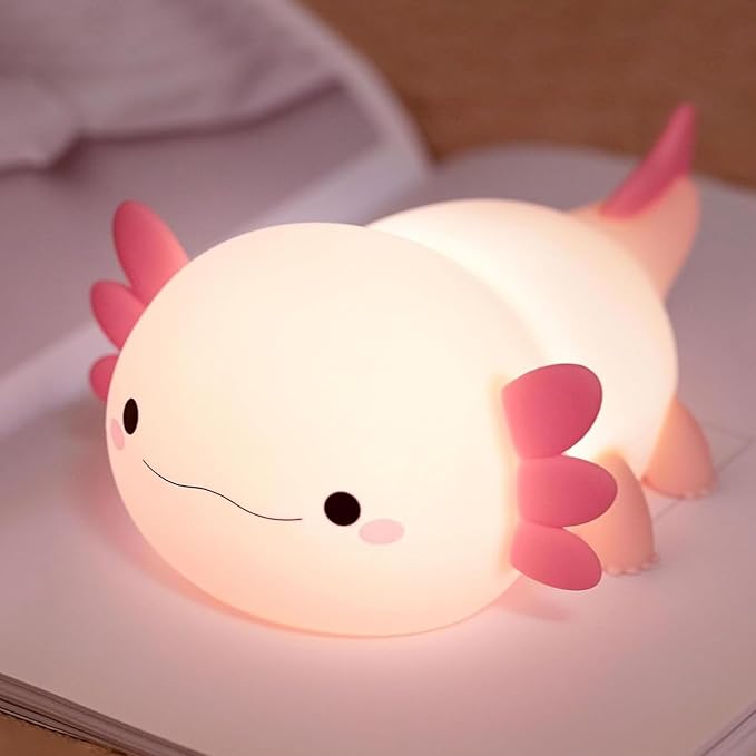 Axolotl Lamp, Cute Axolotl Night Light, Dimmable Silicone Animal Nursery Night by FAMIDUO-BrightenYourLife
