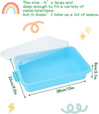 Sensory Bin Sand Tray with Lid for Toddlers 2 Pcs 15in Portable Sandbox Toy - Image 3