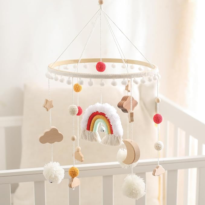 Baby Crib Mobile for Boys Girls Rainbow Nursery Mobile Gender Neutral by letsmake