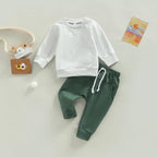 Toddler Baby Boy Clothes Solid Color Long Sleeve Crewneck Sweatshirt Top Casual - Image 2