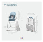 KÜB 3-in-1 Foldable Baby High Chair, 7 Height & 4 Recline Adjustable Seat & Tray - Image 8