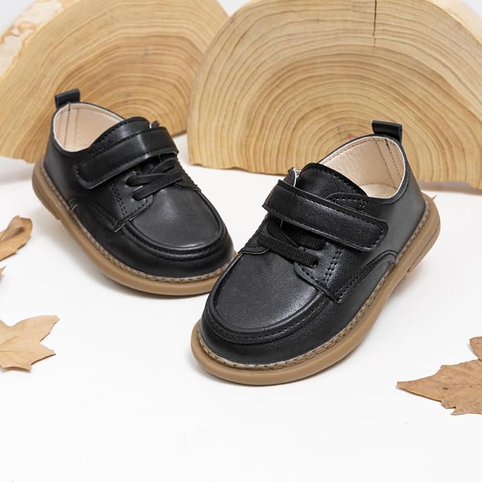 ohsofy Infant Baby Boy Oxford Shoes PU Leather Loafers Rubber and Soft Sole - Image 4
