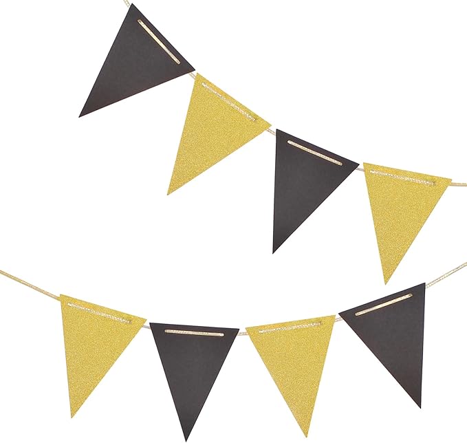 Black and Gold Pennant Banner by CC+wonderland+zone