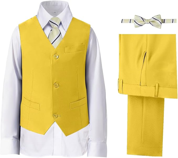 Boys' Suits Formal Slim Fit Tuxedo Boys Vest and Pants Set by DHTS