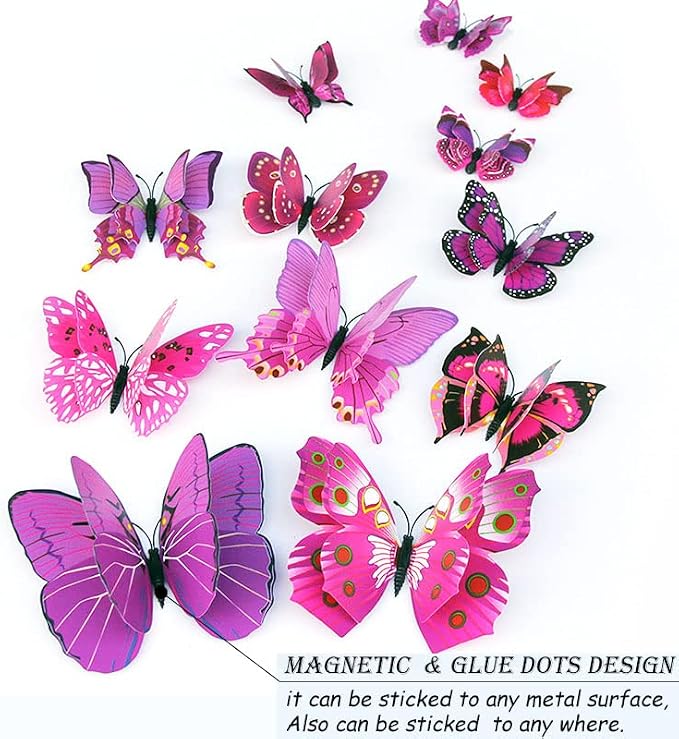 Butterfly Wall Decor 24/48 PCS, 3D Butterflies Stickers - Image 3