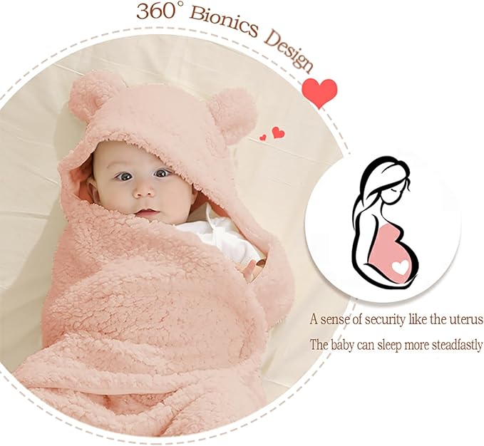 Baby Swaddle Blanket Boys Girls Cute Bear Plush Essential Receiving Blanket - Image 7