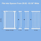 WAOWAO Extra Tall 40.55" Baby Gate 29.92-63.38" Wide Pressure Mounted Walk - Image 4