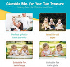 100% Cotton Drinking Buddies Twin Bibs Cute & Practical Unisex Bibs - Image 4