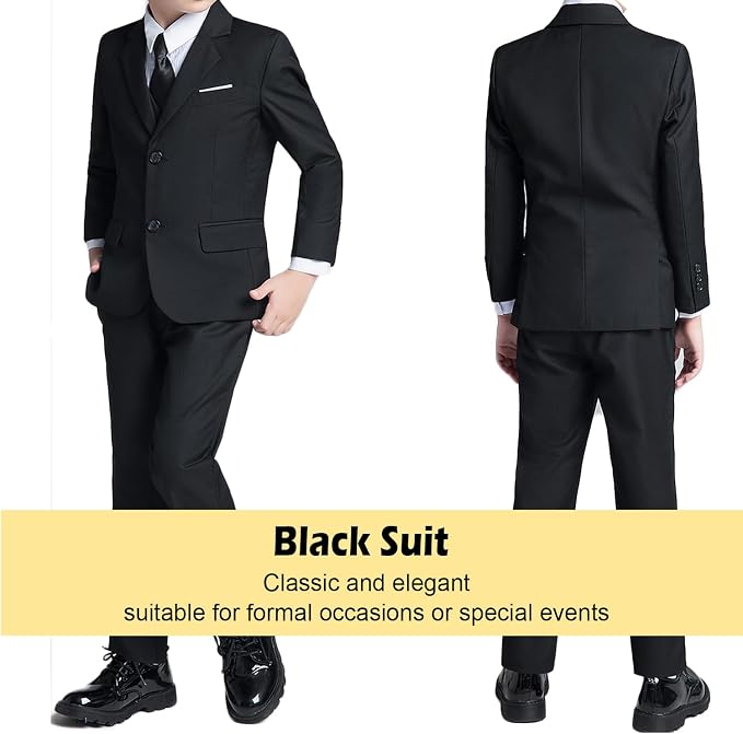 Boys’ Formal Suit 5 Piece Set, Toddler Tuxedos - Image 3