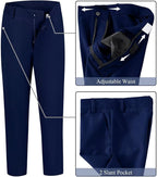 Boy's Suit Formal Slim Fit 5 Pieces Suit Set Blazer Vest Pants - Image 5