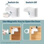 Inaya Magnetic Cabinet Locks for Baby Proofing, 6 Locks & 1 Key, Child Proof - Image 4