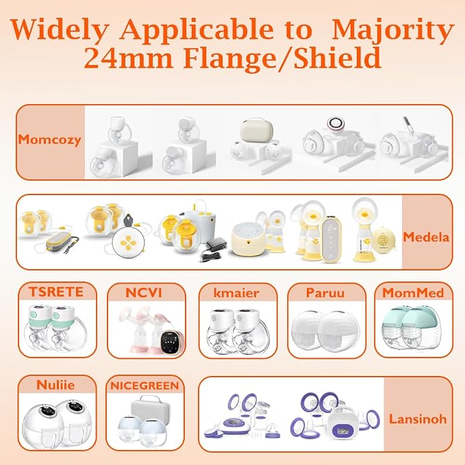 Flange Inserts 10PCS 19/21mm*5, 24mm Breast Pump Shields/Flanges Compatible - Image 2