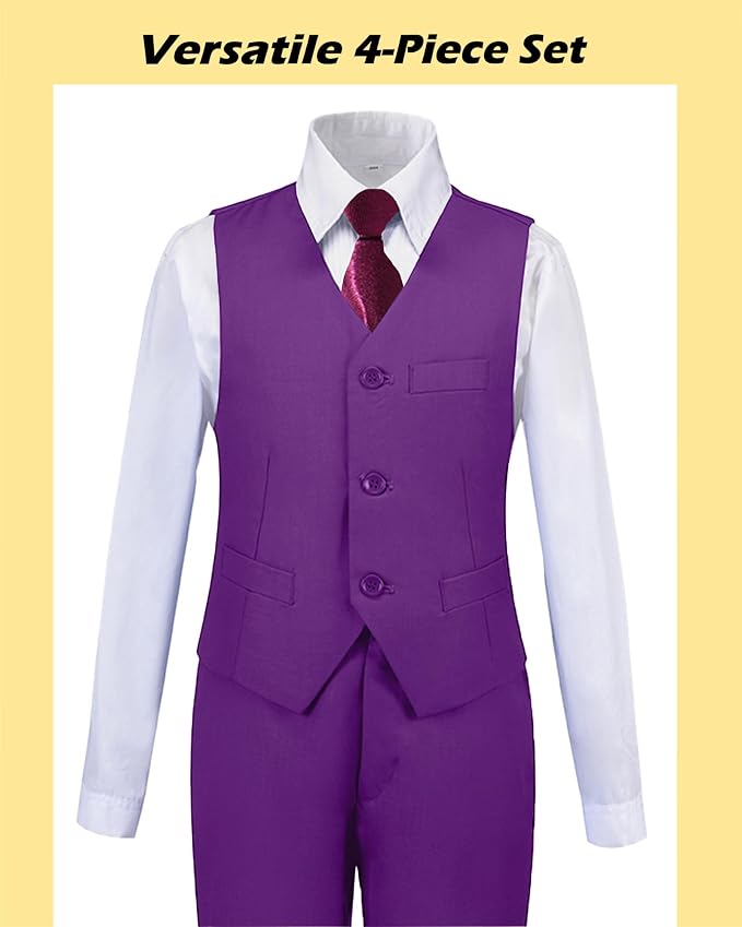 Boys’ Formal Suit 5 Piece Set, Toddler Tuxedos - Image 4