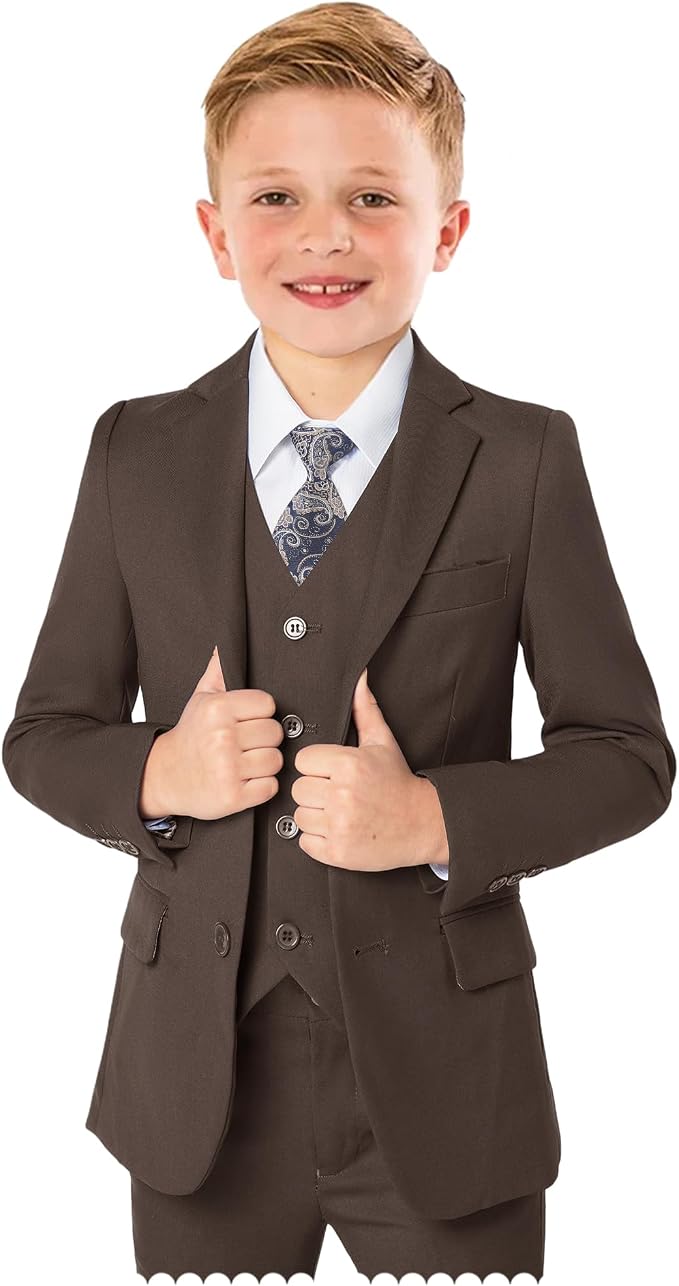 Boys’ Formal Suit 5 Piece Set, Toddler Tuxedos by KEYWANTS