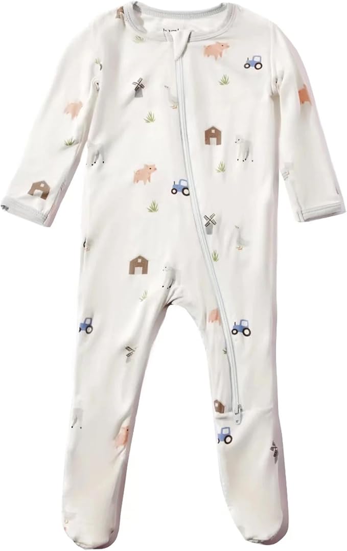 Bamboo Little Soft Baby Footie Pajamas, Baby Clothes, Newborn Sleepers by BambooLittle