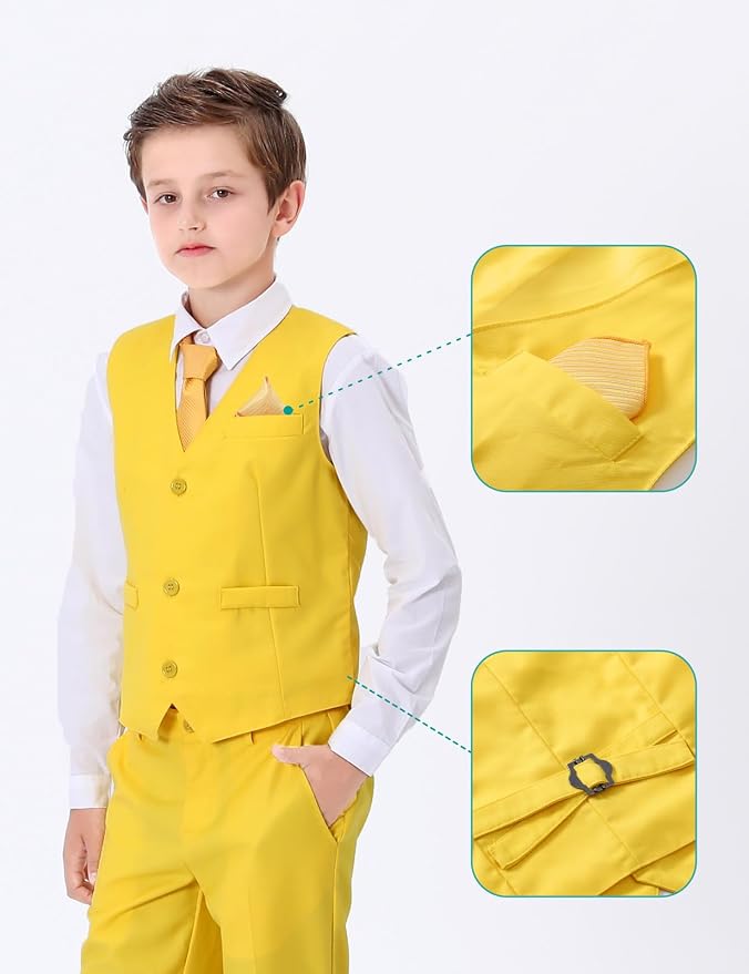 A&J DESIGN Boys 7-Piece Formal Suit Ring Bearer Outfit - Image 4