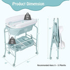 BABY JOY Baby Bathtub with Changing Table, Foldable Infant Diaper Changing - Image 6