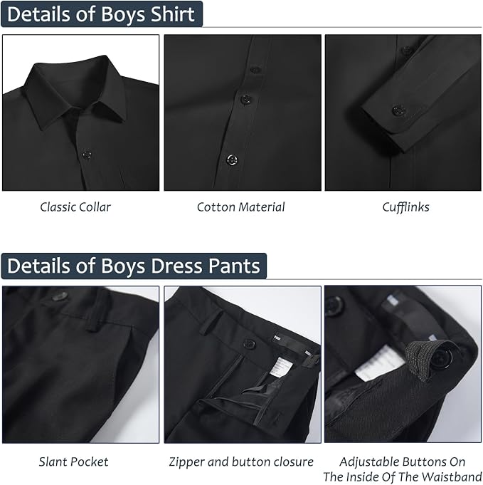 Boys Suits Formal Dress Vest and Pants Set - Image 5
