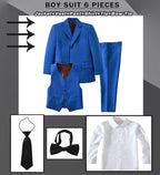 Boys Suit Set Slim Fit Kids Formal Suits Toddler Tuxedo Wedding Prom Classic - Image 3