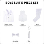 Boys' Suits Formal Slim Fit Tuxedo Boys Vest and Pants Set - Image 5