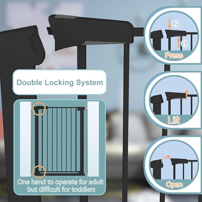 38.5" Extra Tall Pet Gate Pressure Mounted - Image 4
