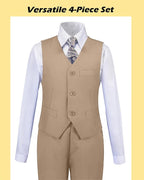 Boys’ Formal Suit 5 Piece Set, Toddler Tuxedos - Image 4