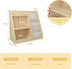 White 3 Tier Kids Bookshelf Toddler Book Rack - Image 8