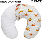 2 Pack Muslin Nursing Pillow Cover 100% Cotton Boho Neutral Stretchy Removable - Image 5