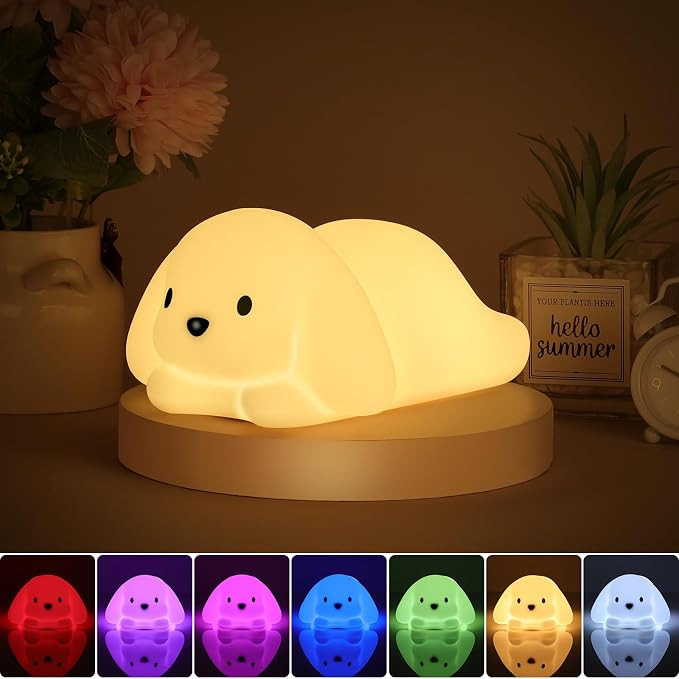 Tremdwoto Dog Night Light for Kids, Cute 7 Colorful Night Light Baby Girl - Image 2