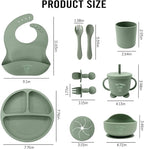 10-Piece Silicone Baby Feeding Set – BPA-Free, Spill-Proof Suction Plate - Image 2