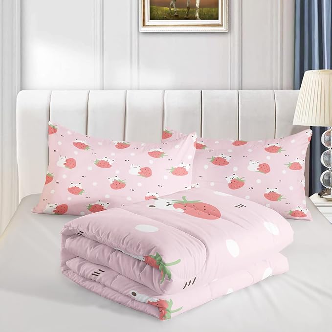 QOOMO Cartoon Bear Comforter King Size, Down Alternative, Soft and - Image 4