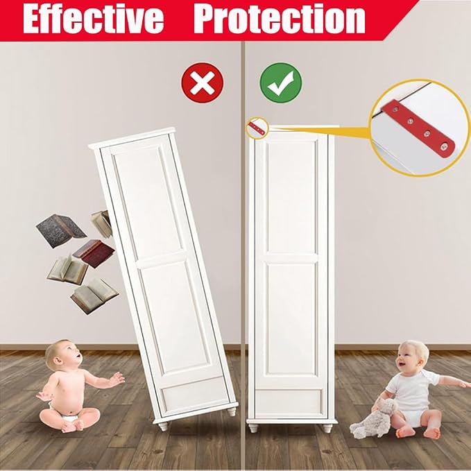 Anti Tip Furniture Anchors for Baby Pet Proofing, Furniture Wall Anchor - Image 2