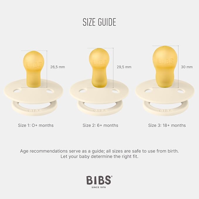 BIBS Colour Soother 4-Pack | BPA Free Dummy Pacifier | Round Nipple | Natural - Image 3