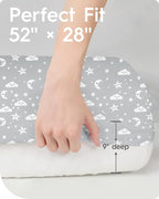 Crib Fitted Sheet Star, Super Stretchy Jersey Crib Sheets, Buttery Soft Boy - Image 6