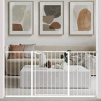 WAOWAO Triple Lock Baby Gate Extra Wide 57.87-62.59" Pressure Mounted Walk by WAOWAOBABYSAFETYPRODUCTS