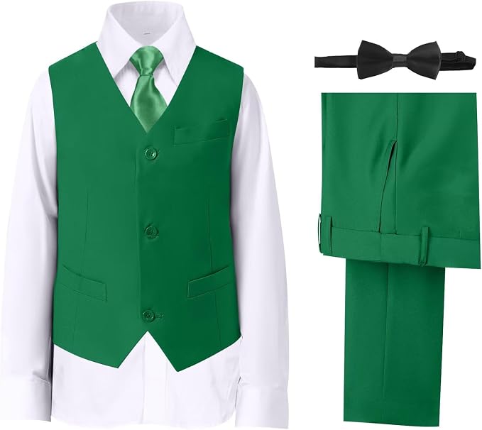 Boys' Suits Formal Slim Fit Tuxedo Boys Vest and Pants Set by DHTS