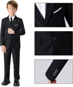 Boys Suit for Kids Teens Formal 5 Piece Tuxedo Suit Set - Image 3
