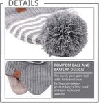 JANGANNSA Knitted Baby Hat Scarf Set Winter Warm Boys Girls Beanie Fleece - Image 3