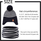 JANGANNSA Knitted Baby Hat Scarf Set Winter Warm Boys Girls Beanie Fleece - Image 6