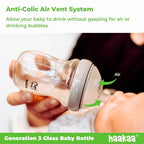 Haakaa Generation 3 Glass Baby Bottle 6 oz/160 ml, 1 PK - Image 4